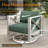 5 - Person Outdoor Aluminum Conversation Set with Swivel Chairs-490884795