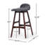 Ensemble de 2 tabourets de bar 28,5 po Mid-Century-1586124619