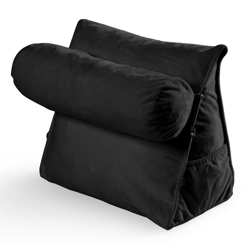 Housse et insert de traversin en velours, Noir
