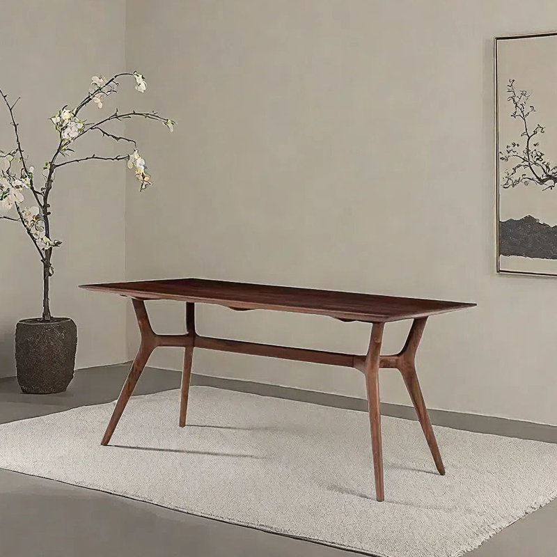 Table de salle à manger simple en bois massif naturel, H 29,92 po x L 94,48 po x l 39,37 po