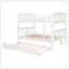 Lit superposé double au-dessus de double avec lit gigogne simple et échelle - blanc