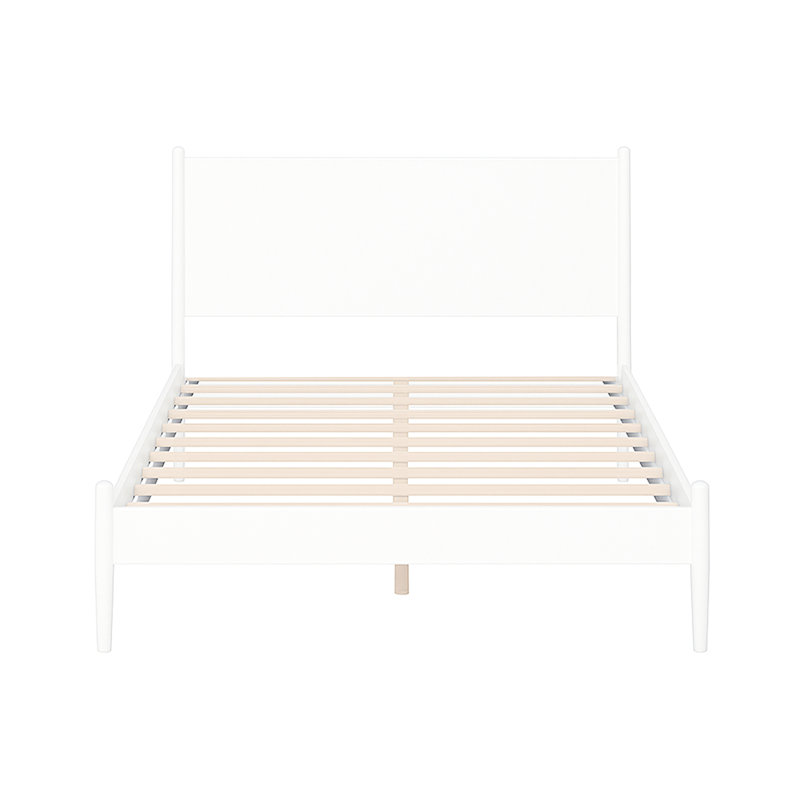Lit plateforme en bois blanc Mid-Century