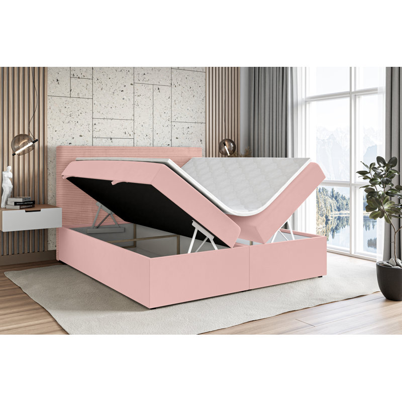 Bed, Antique pink and pink, 140 x 200cm