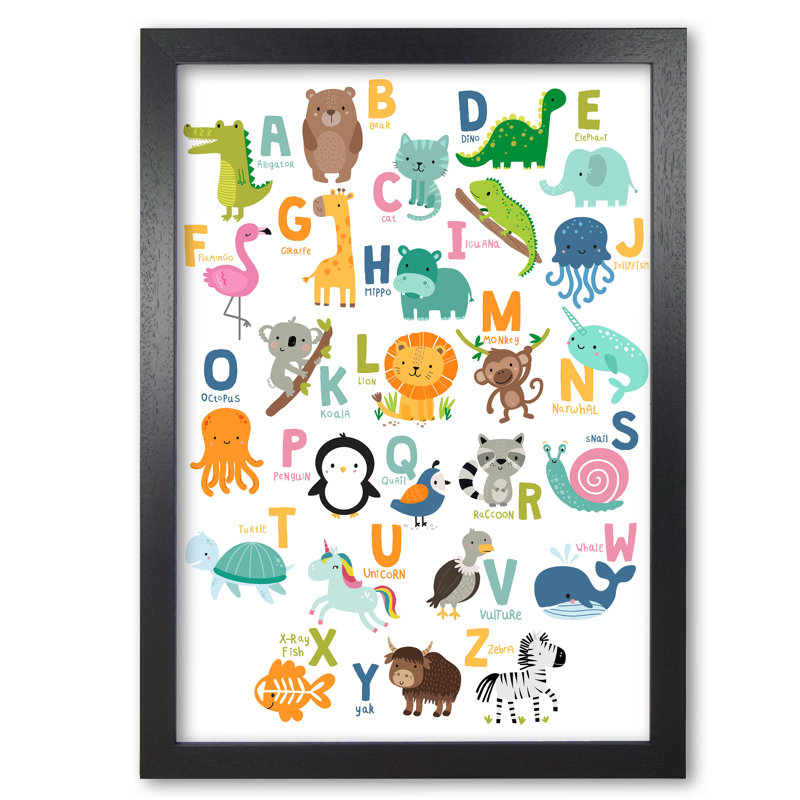 Animal Alphabet - Print, No Frame, 85 cm H x 60 cm W x 1 cm D