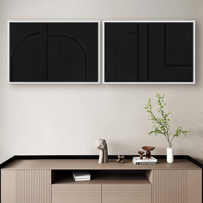 Linear Geometry " Mid-Century Polygon Abstract Shapes Modern Art Decor Minimalist Neutral - No Texture Pictures " 2 - Pieces