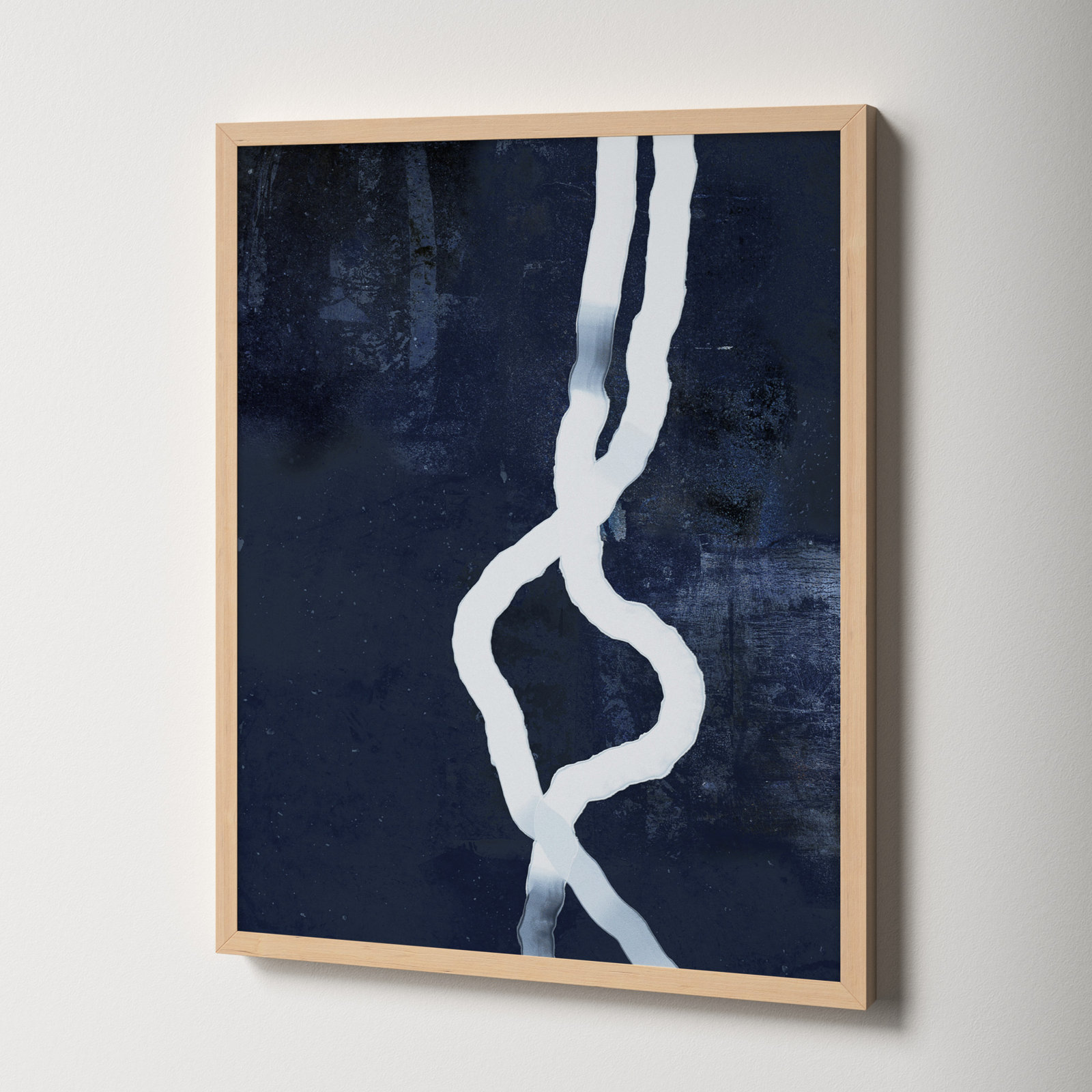 Oath "White Rope 3" Painting by Jacques Pilon, Brown, 25" H x 20" W