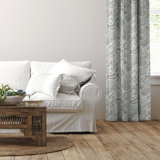 Paisley Seafoam Cotton Grommet Top Drapery Panel Set of 2