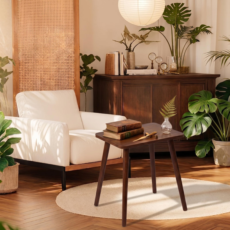 Petite table d'appoint en bois 16,5 "H, petite table basse compacte