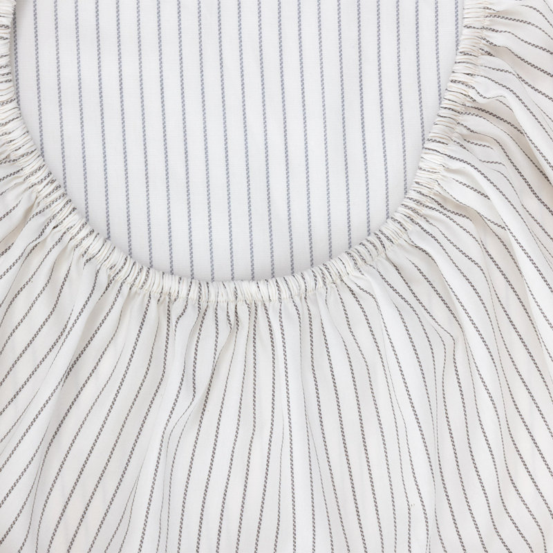Double B 100% Cotton Standard Striped Fitted Sheet, Queen Fitted Sheet