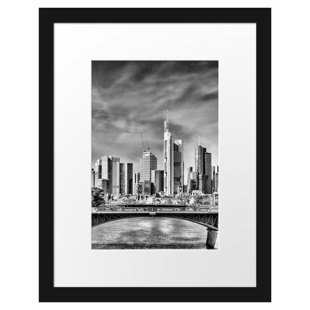 Gerahmtes Poster Skyline von Frankfurt am Main