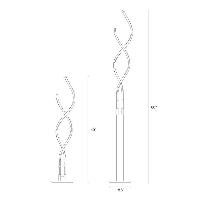 Embrace 60" Matte Nickel Industrial LED Floor Lamp