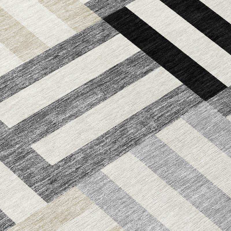 Machine Washable Indoor/Outdoor Aten ACN2332 Geometric Rug, Rectangle 5' x 7'6"