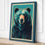 Turquoise Bear Retro - Wrapped Canvas-544853072-544853031