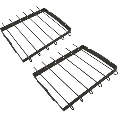 Ensemble de brochettes Nexgrill Shish Kabob, surface antiadhésive, facile à nettoyer, support surélevé avec brochettes, grille de barbecue pliable, accessoire de brochette pour les grillades en plein air, camping, noir - 130-0032 (paquet de 2)