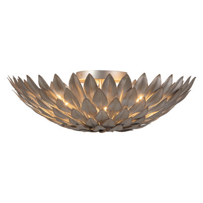 Posie 17-in Aged Silver Flush Mount