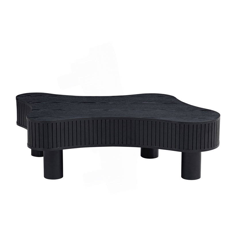 Modern Handcraft Drum Coffee Table, Irregular Shaped Coffee Table