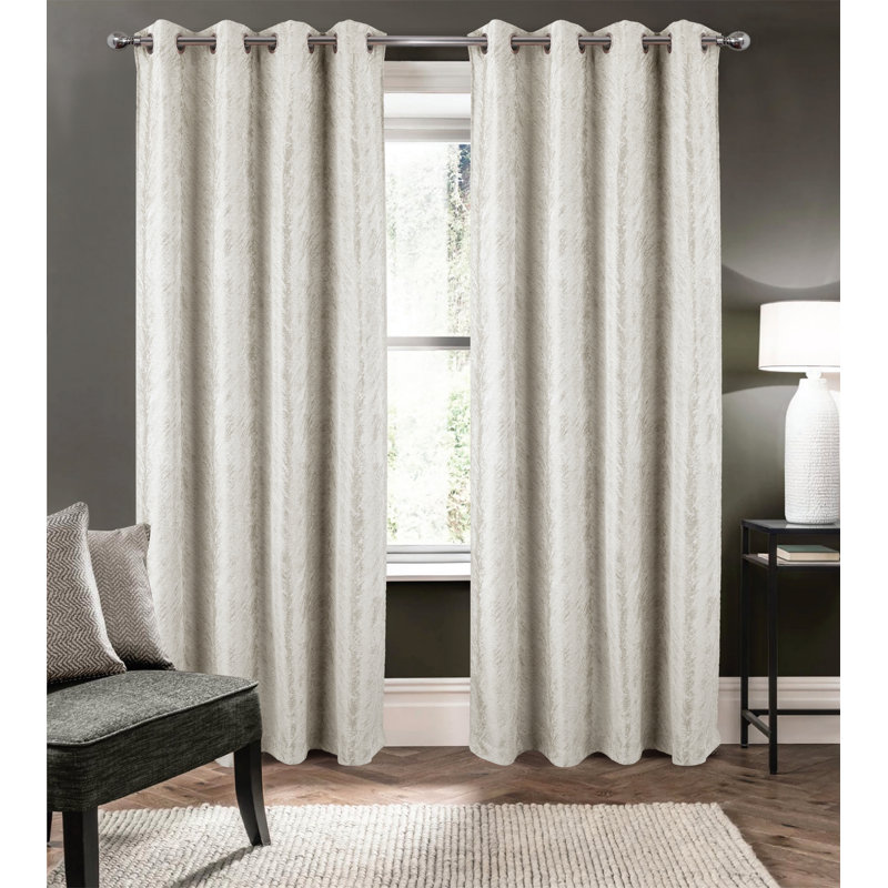 Vera Sophisticated Lux Woven Texture Window Curtain, Ivory