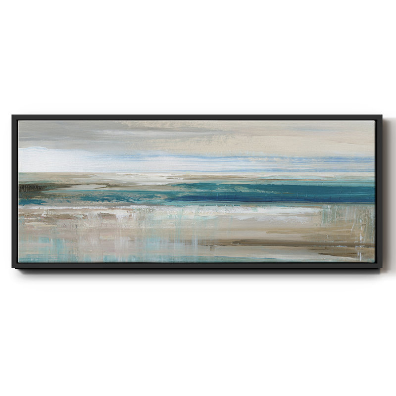 Abstract Sea- Framed Canvas, 20" H x 50" W