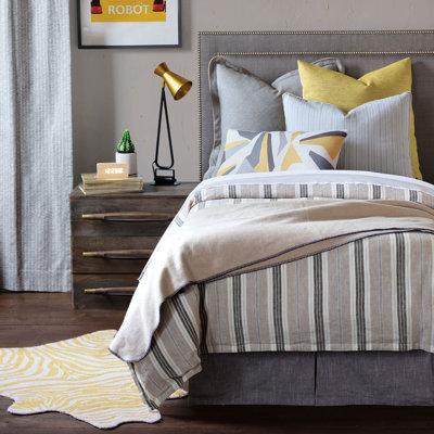 Chatham Modern Farmhouse 100% Linen Striped Comforter