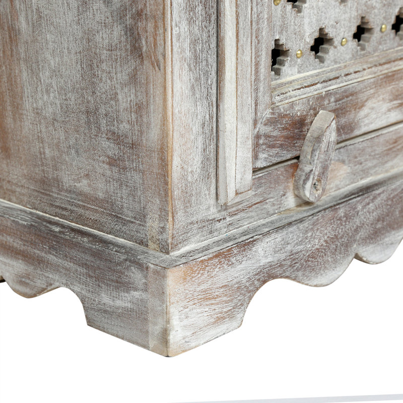 Table de chevet en bois avec 1 tiroir et 1 porte