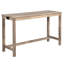 Table de bar/salle à manger avec ports et matériaux, cadre brun, ports de chargement.