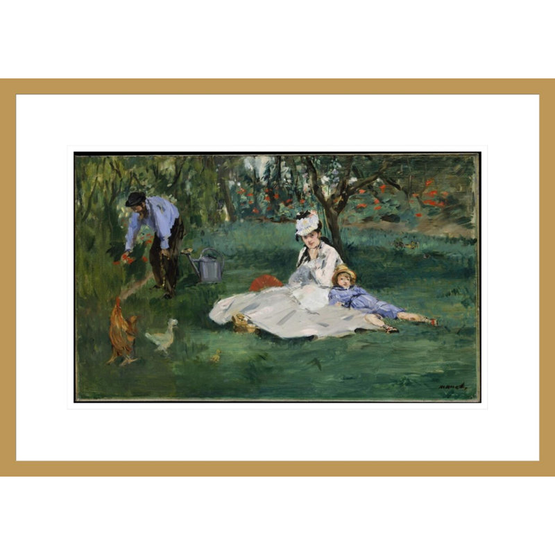 «The Monet Family in Leur Garden at Argenteuil» par Edward Manet, impression giclée encadrée, H 15,61 po x l 21,75 po