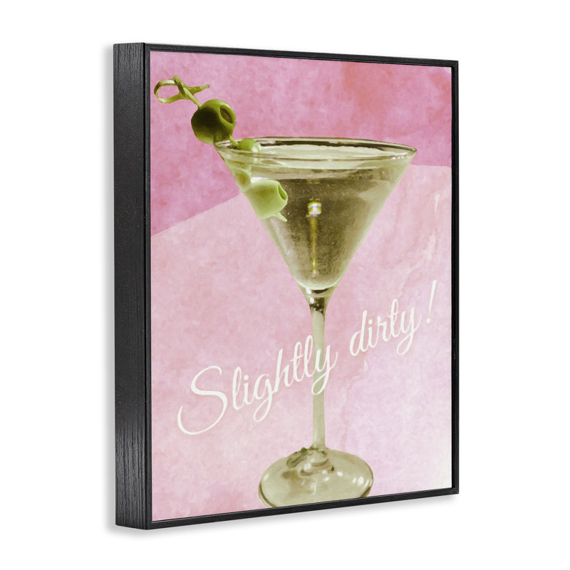 «Martini» légèrement encadré, estampe numérique par Graffi * té Studios, H 14 po x l 11 po, Giclée encadrée noir minuit