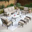Ensemble de conversation de patio pour 5 à 7 personnes avec repose-pieds optionnel Asfand-101628599-101302751