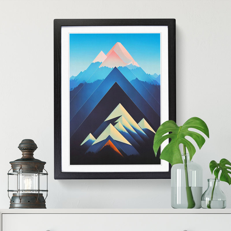 Unique Mountain Art Vol.3 - Single Picture Frame Print, 34cm H x 25cm W x 2cm D, Oak