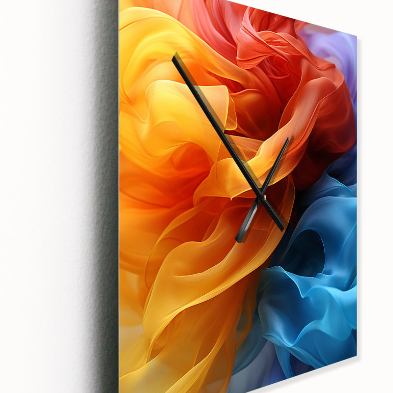 Horloge murale jaune et bleue, Petit