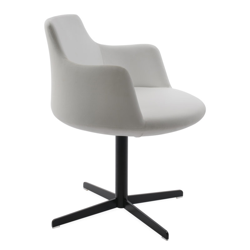Derviche 4 étoiles chaise, Noir, Similicuir - Blanc