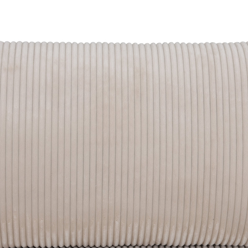 Canapé modulaire 5 pièces Akiak, Velours côtelé beige