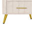 Table de chevet rembourrée beige avec rangement à 3 tiroirs et 3 pieds de table en métal - Flair-121071103