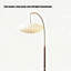 Lampe sur pied en bois massif de style rétro avec base en marbre et abat-jour en soie