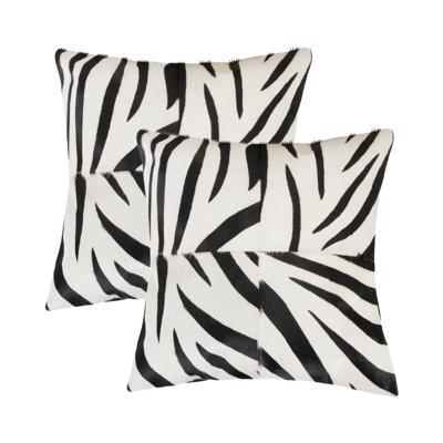 Animal Print Leather/Suede Throw Pillow