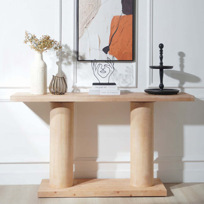 Console en bois avec piédestal à colonne