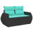  8 Piece Patio Sofa Set With Cushions Black Poly Rattan