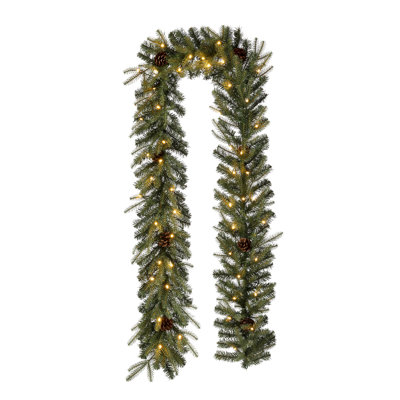 Ernberg 9ft Greenery Christmas Garland With Lights