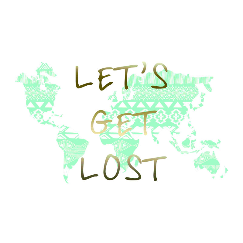 «Lets Get Lost Mint Gold Tribal», reproduction sur toile tendue, H 20 po x l 30 po