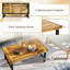 Table basse intérieure et extérieure rectangulaire en bois d'acacia avec plateau épaissi