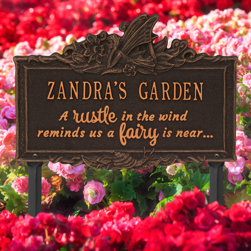 My Fairy Garden Personalized Lawn Plaque, Yes, Oil-Rubbed Bronze
