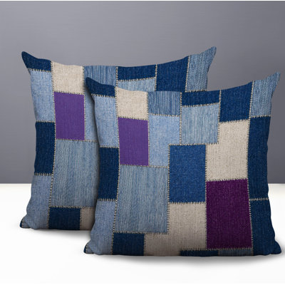 Kazie Patches Indoor/Outdoor Reversible Pillow