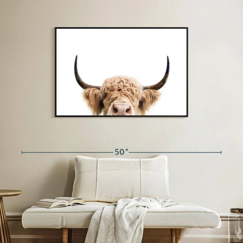 Brampt Peeking Cow I, 27" H x 40" W