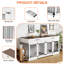 Meuble en bois pour cage de chien avec séparateur renforcé, 2 tiroirs et 2 bols pour chien.-727220910