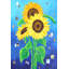 «Sunflowers on Blue», reproduction sur toile tendue-19668946