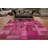Fuchsia Pink Wool Patchwork Distressed Area Rug 8x10