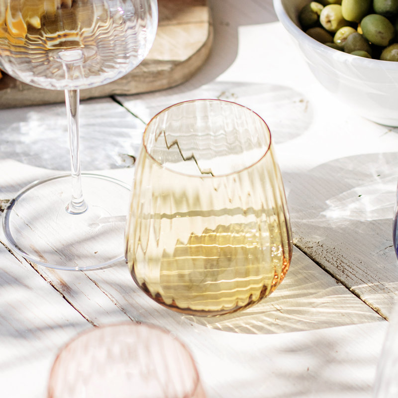 Francesca 16oz. Stemless Wine Glass, Yellow