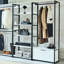 Armoire en bois blanche autoportante - structure en métal avec revêtement thermolaqué, options de rangement très profondes, fabrication d'eau et de chaleur, surface à égratignures, panneau E0, 2 fois plus épais, fabriqué en blanc, assemblage modulaire,