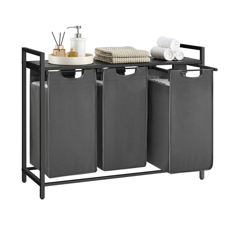 Laundry Sorter with Handles, Black/Dark Grey