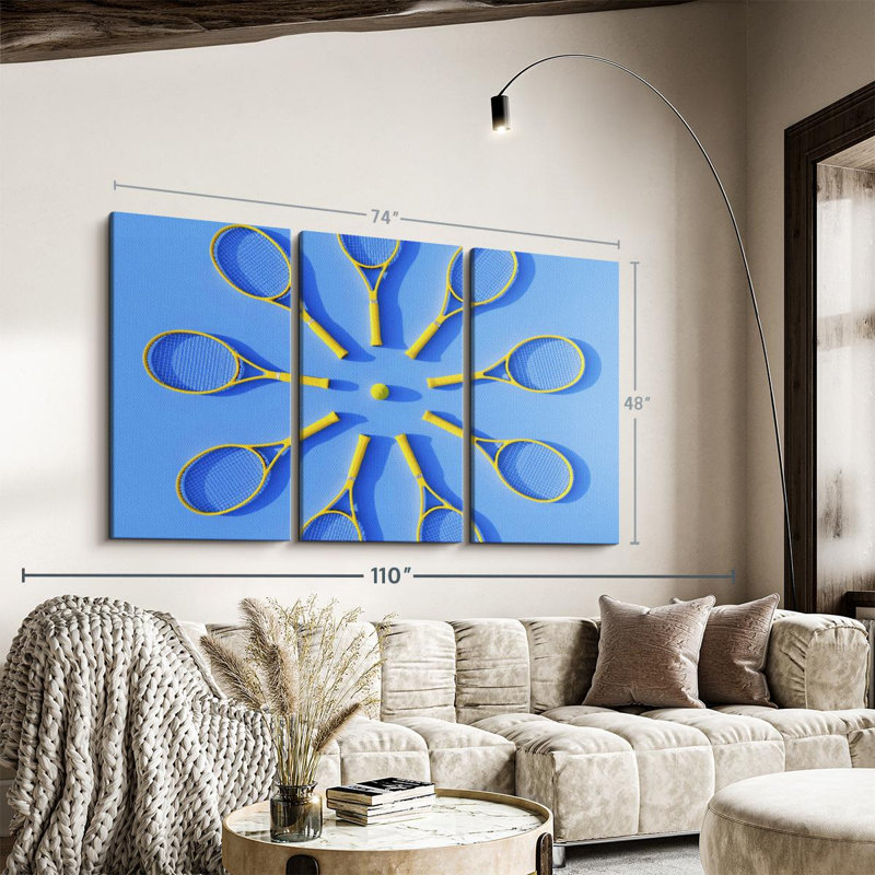 «Tennis Racket Circle» sur toile, H 48 po x l 74 po x P 1,25 po